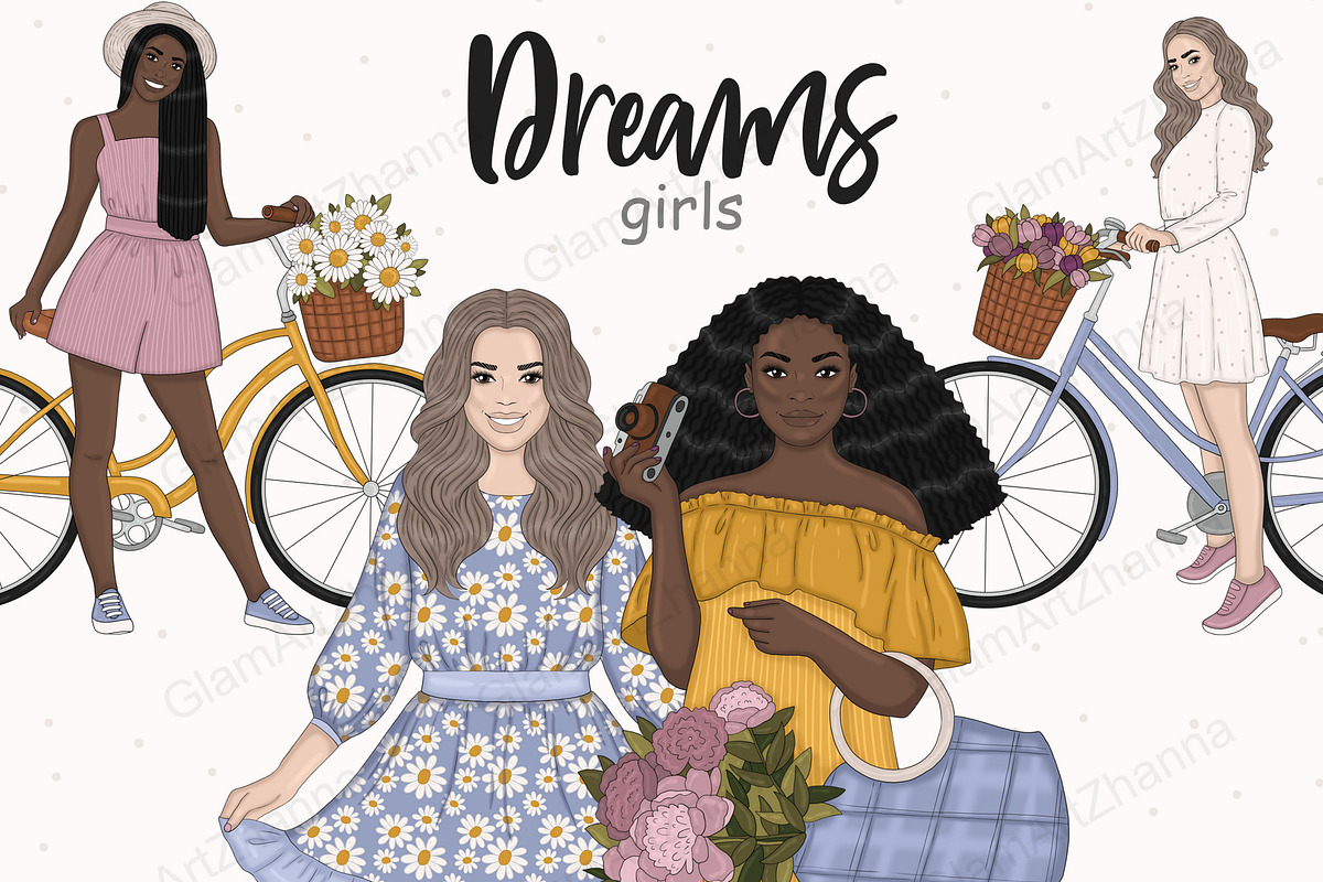 Girl In Hat Clipart | Summer Woman, a Person Illustration by GlamArtZhanna (Photo 1 of 5)