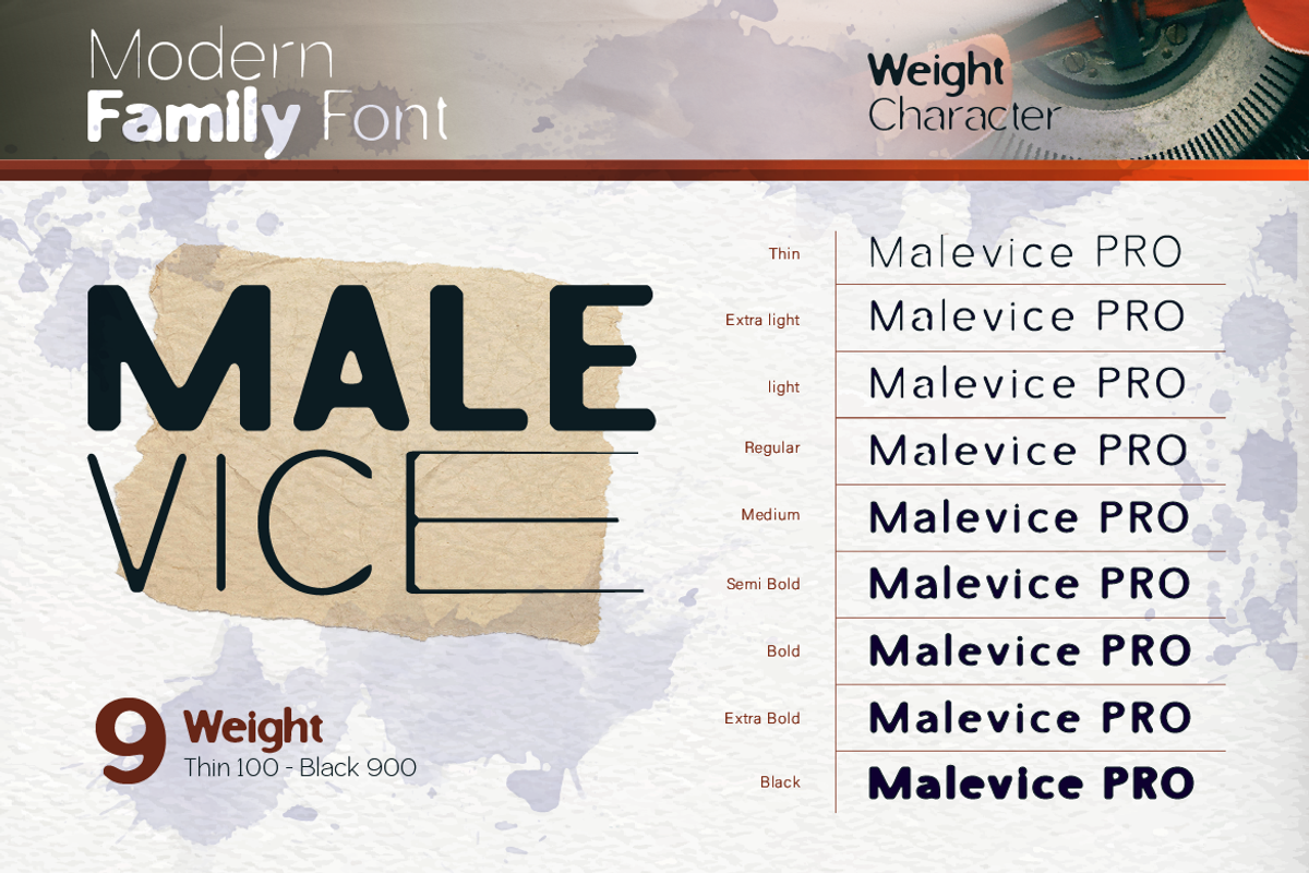 Malevice Inkbleed | 9 Weight, a Sans Serif Font by Burntilldead (Photo 4 of 13)