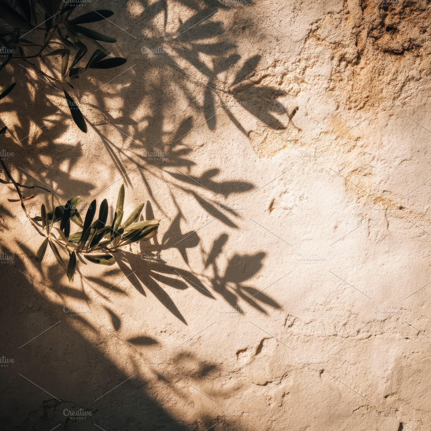 Summer Shadow of Olive Tree on Stone, a Background Photo by Virgo Studio