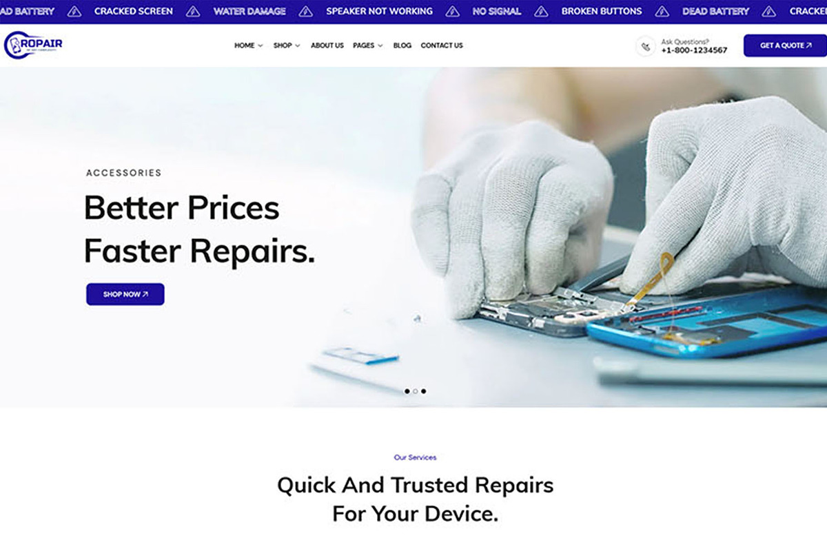 Repair Services Shopify Theme OS 2.0 preview 2