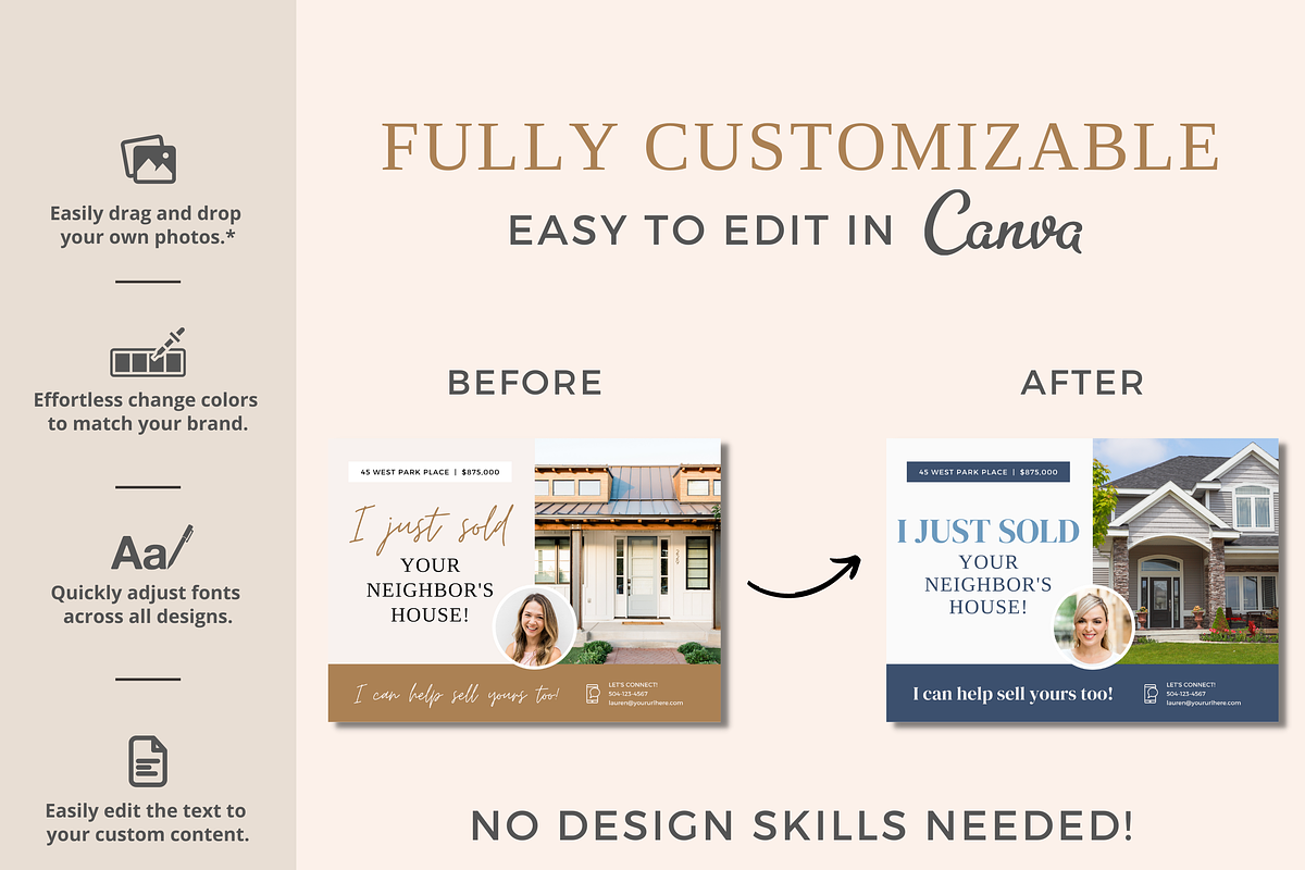 Just Sold Real Estate Postcard Canva, a Marketing Template by Ciera Design Templates (Photo 5 of 7)