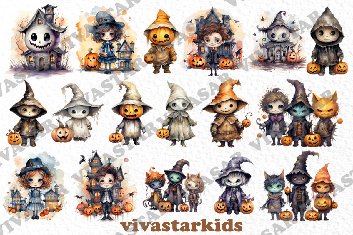 Scary Cute Creatures Clipart, a Person Illustration by vivastarkids (Photo 2 of 4)