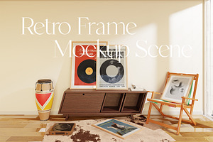 Retro - Frame Mockup Scene, a Product Mockup by Momogi