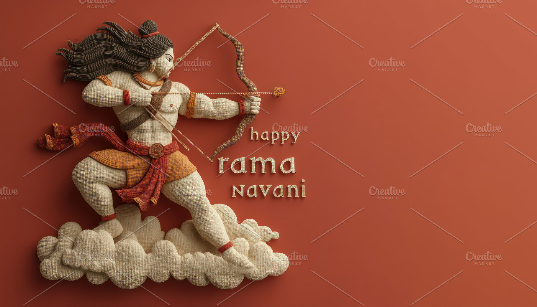 Happy Rama Navami illustration of Lord Rama drawing bow while st, a Holiday Photo by José Manuel Gelpi