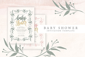 Feminine Baby Shower Invitation