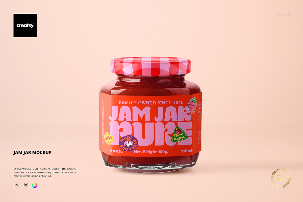 Jam Jar Mockup Set, a Packaging Mockup by Creatsy (Photo 1 of 9)