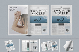 Tabloid Size Newspaper Mockup, a Product Mockup by PixelVoyager