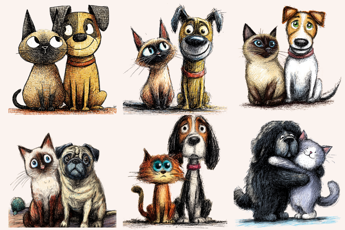 Quirky Dogs & Cats Illustrations, an Animal Illustration by PrintHaven Designs (Photo 4 of 9)