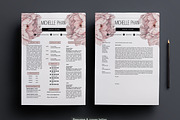 Floral CV template, a Resume Template by Chic templates (Thumbnail 2 of 4)