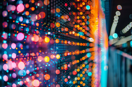 Bright bokeh lights create a mesmeri, a Photo by Tanuart