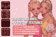 Procreate Hair Braids curly brushes, a Brush Add-On by Revabrush (Thumbnail 2 of 10)