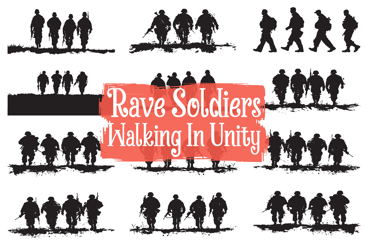 Courageous Troops Walking in Harmony, an Illustration by hafijul