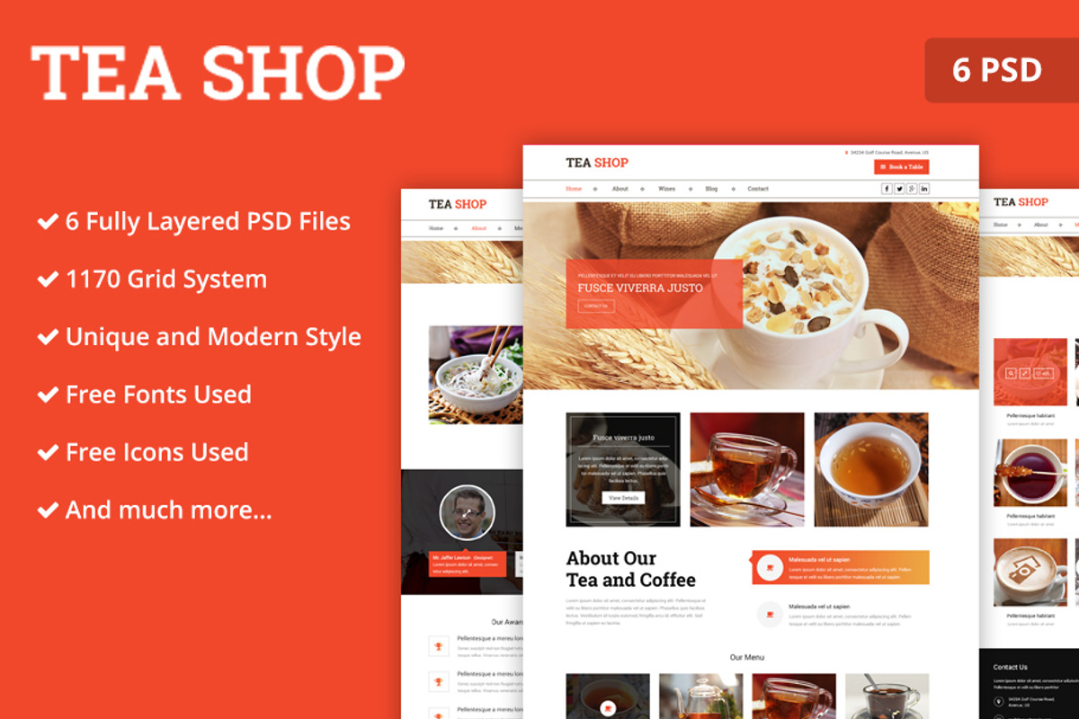 Tea Store PSD Website Template, a Websites & App Template by WebbyTemplates (Photo 1 of 7)