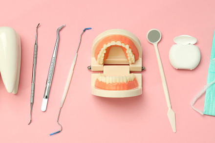 Concept of dental care or tooth care, top view, a Health & Medical Photo by AtlasStudio PRO