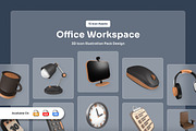 Office Workspace 3D Collection, a Work Illustration by twinstd (Thumbnail 1 of 6)