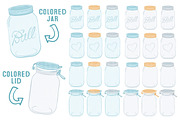 Soft Blue Jar Vectors & Clipart, an Illustration by Amanda Ilkov (Thumbnail 2 of 4)