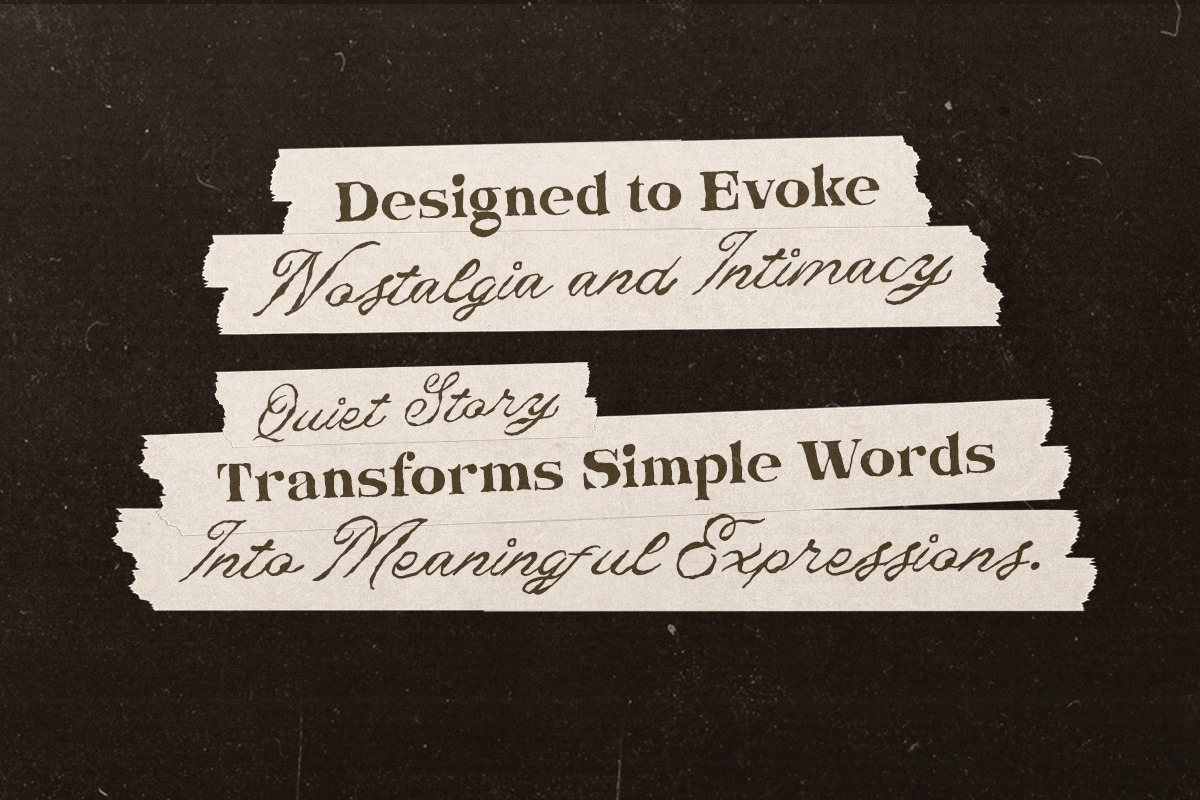 Quiet Story OrganicScript & Serif, a Script Font by Letterhend Studio (Photo 2 of 10)