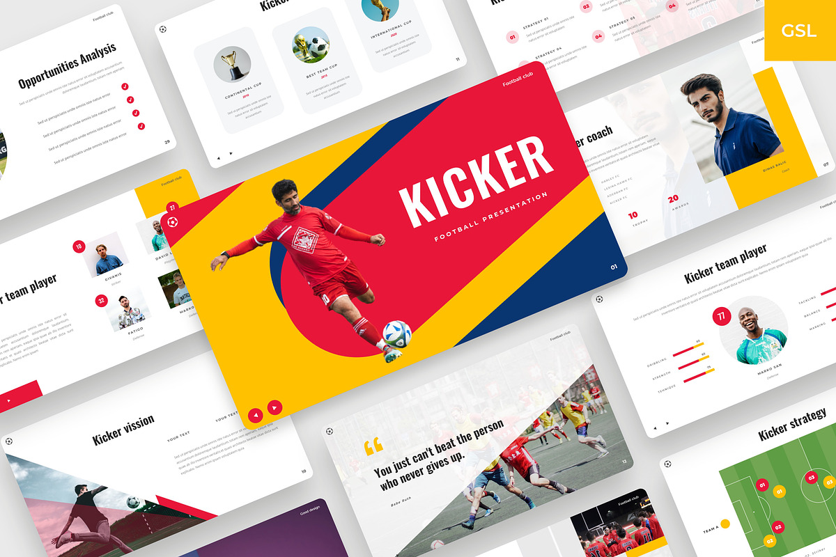 Soccer & Footbal Google Slides, a Presentation Template by BeadyLab (Photo 1 of 6)