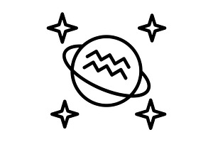 Aquarius Line Icon, an Icon by Pexelpy