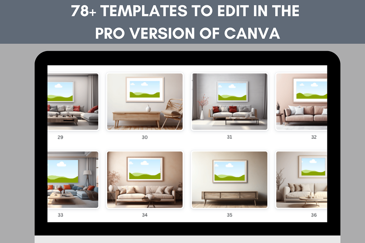 Horizontal Wall Art Canva Mockups, a Merchandise Mockup by LA Design (Photo 8 of 10)
