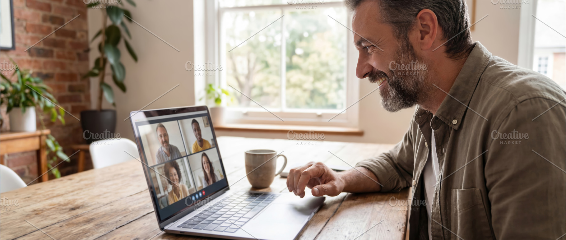 Virtual meeting from home, a Person Photo by Shootdiem