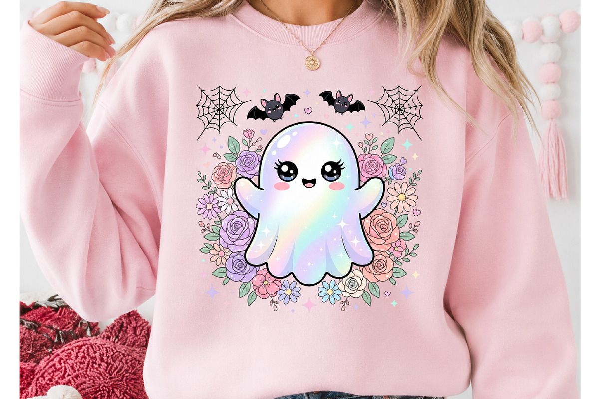 Cute Rainbow Ghost Halloween PNG, an Object Illustration by DreamCafeArt (Photo 2 of 7)