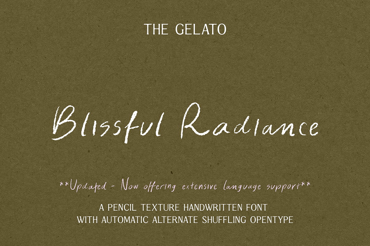 Blissful Radiance Handwritten Font, a Handwritten Font by The Gelato Type (Photo 1 of 29)
