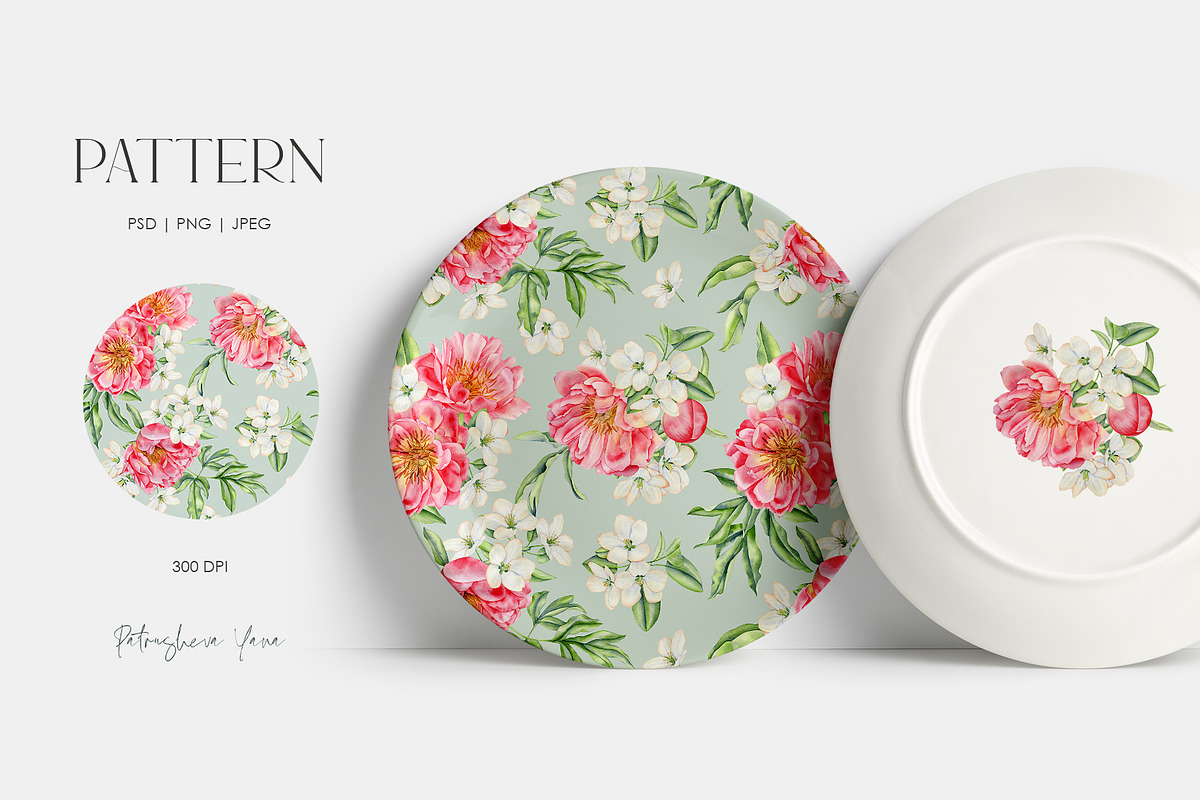 Peonies - Watercolor Collection, an Illustration by PatrushevaYana (Photo 7 of 9)