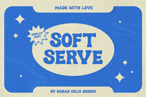 Soft Serve Retro Display Font, a Serif Font by Sarah Celia Design