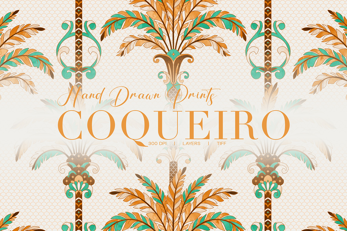 Coqueiro | Hand Drawn Luxury Prints, a Pattern Graphic by LEAFure (Photo 1 of 11)