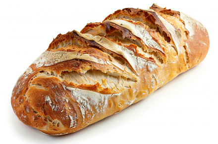 Freshly baked bread isolated on white background, a Food & Drink Photo by AlyaAnd