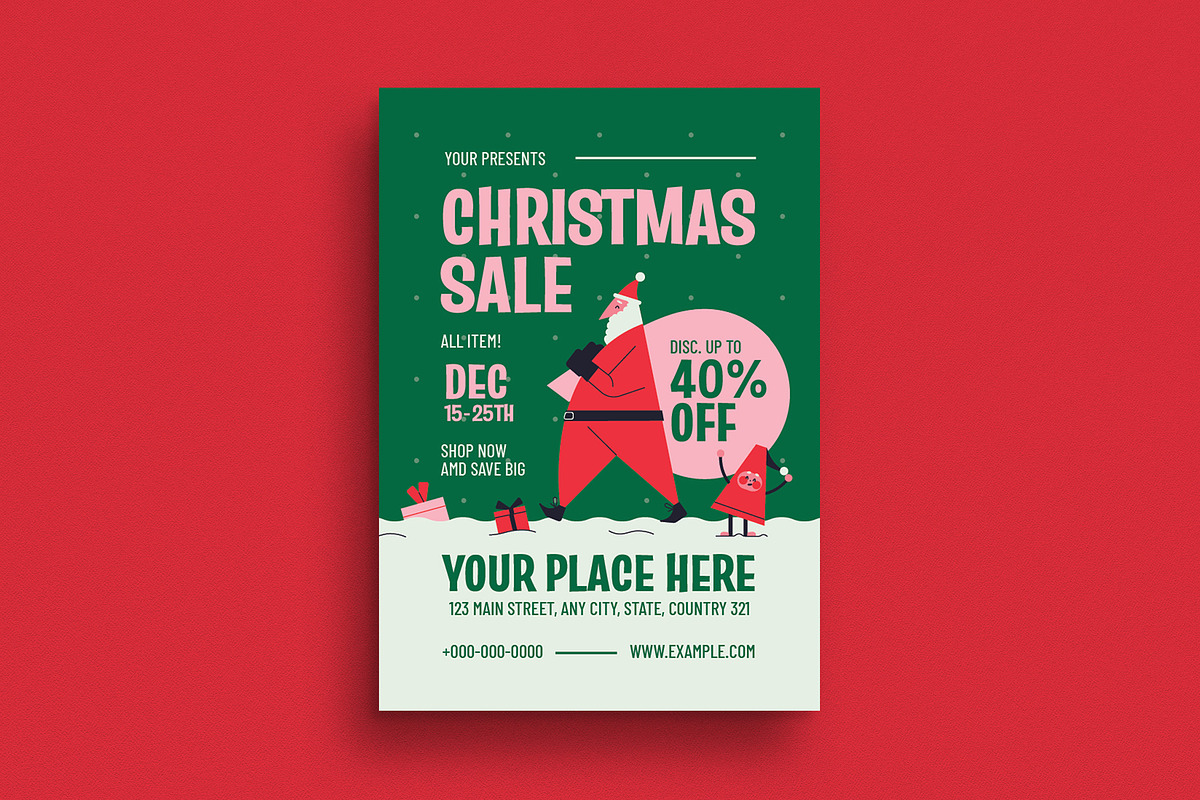 Modern Retro Christmas Sale Flyer, a Flyer Template by Guuver (Photo 1 of 3)