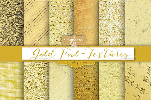Gold foil/textures digital paper preview 2