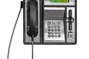 Old retro public payphone isolated, a Technology Photo by BOOCYS
