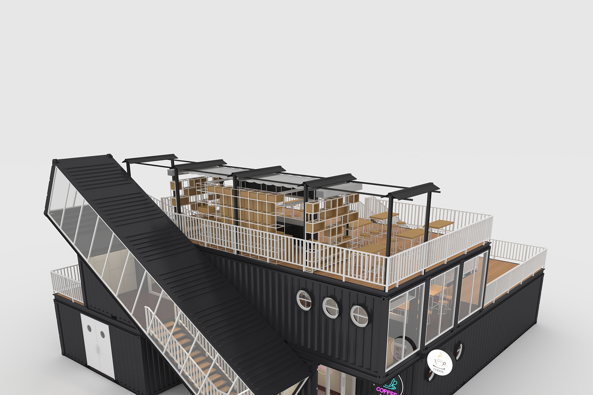 3D Model Container Cafe 6, an Architecture 3D Model by SR 3D Visual (Photo 11 of 26)