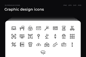 Graphic design icons, an Outline Icon by Wencory