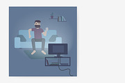 Man watching sport game on TV, a Person Illustration by Good Studio (Thumbnail 2 of 3)