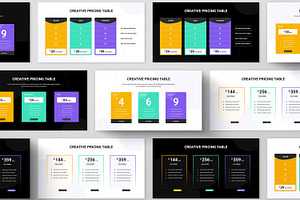 Pricing Table Set Layout