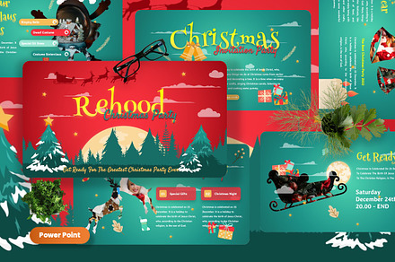 Rehood - Christmas Party Powerpoint, a Presentation Template by Dhabee