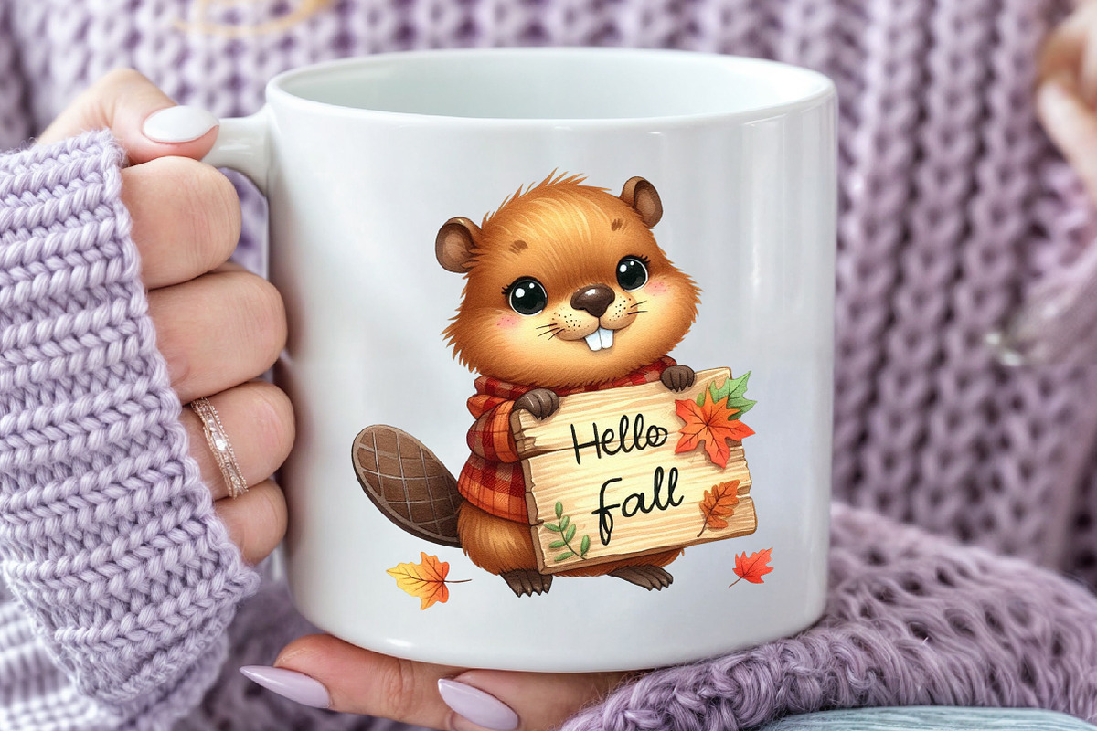 Autumn Cute Beaver Clipart, an Illustration by Rose Art (Photo 6 of 7)