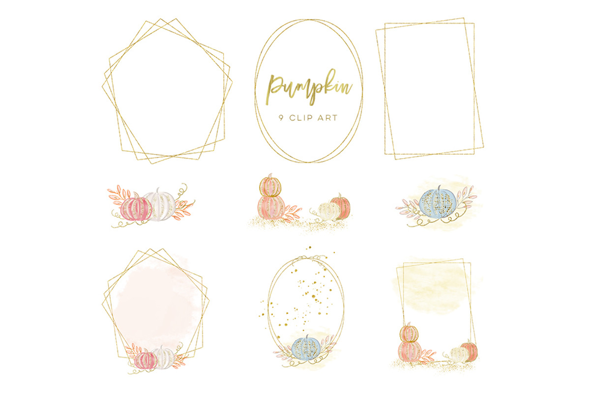 Pumpkin Gold watercolor clipart, an Illustration by Sunflower Day Love (Photo 2 of 4)