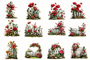 Whimsical spring fence Clipart, an Illustration by Designworld (Thumbnail 2 of 8)