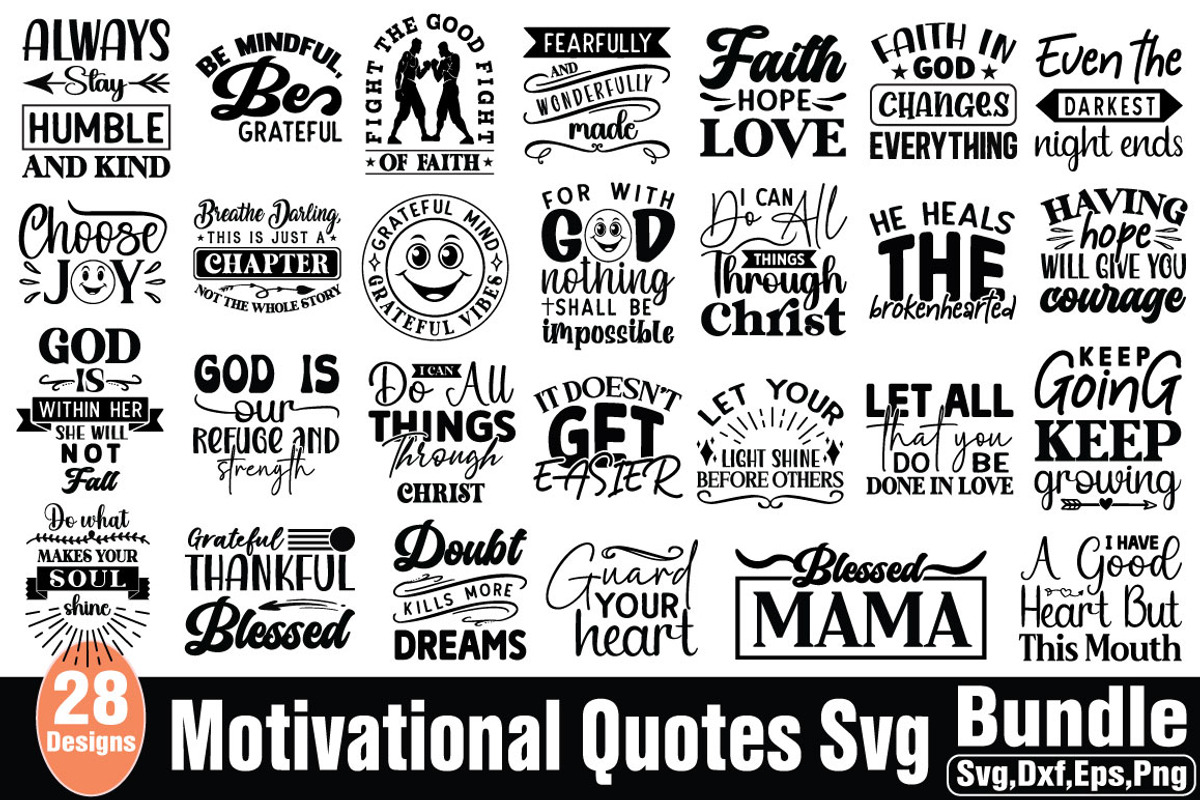 Motivational svg bundle, an Object Graphic by DollarSmart