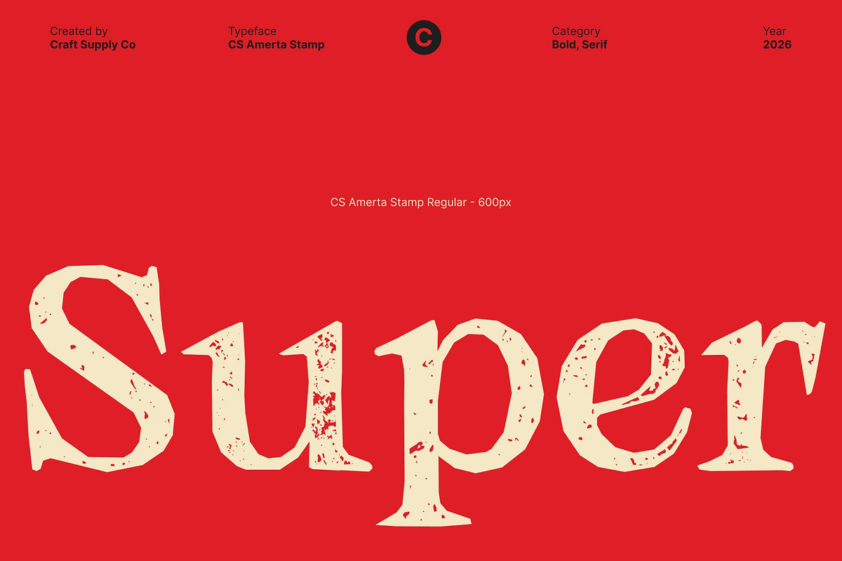 CS Amerta Stamp, a Serif Font by Craft Supply Co. (Photo 5 of 8)