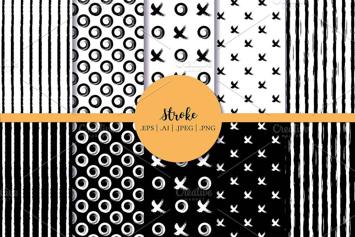 Paint Splatter & Stroke Patterns, a Pattern Graphic by NKTN graphics (Photo 15 of 16)