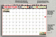 100 Day Challenge Habit Goal Planner, a Templates & Theme by IRSYART (Thumbnail 2 of 9)