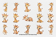15 Bundle Watercolor Cute Giraffe, an Animal Illustration by Morspective (Thumbnail 8 of 8)