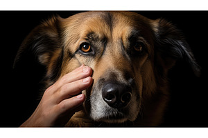 bond dog holding paw ai generated, an Animal Photo by pikepicture