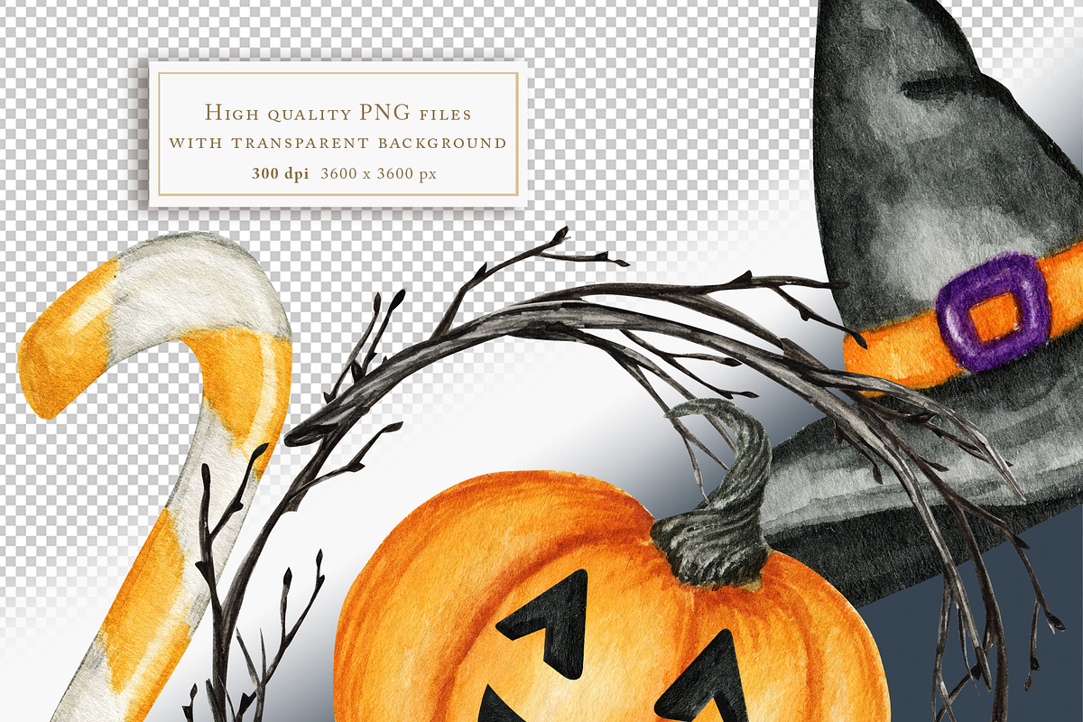 Watercolor HALLOWEEN clipart, an Object Graphic by svetlanaARTdreams (Photo 11 of 11)
