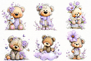 Whimsical spring teddy bear Clipart, an Illustration by Designworld (Thumbnail 2 of 7)
